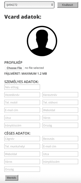 közösségi média social media card